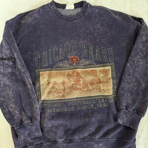 Vintage 90s Chicago Bears Nutmeg Mills Acid Wash NFL Crewneck XL